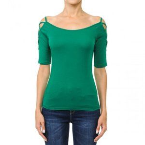 Strappy Cold Shoulder Top NWOT